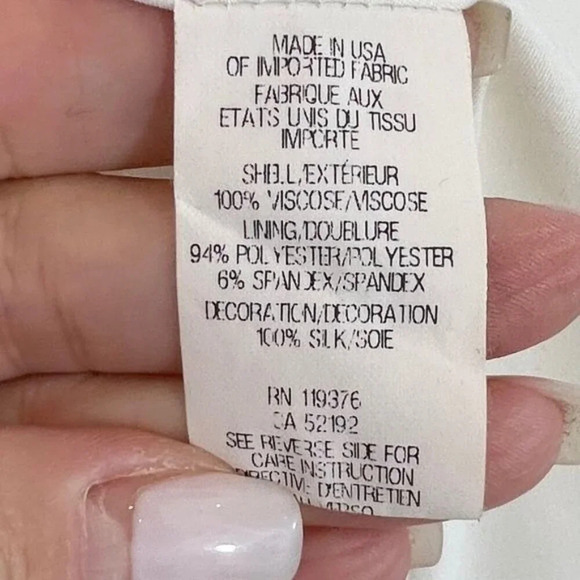 Helmut Lang | The 'Relic'  Crepe Jacket w/ Silk Chiffon Trim in Ivory - 6 - Picture 8 of 11